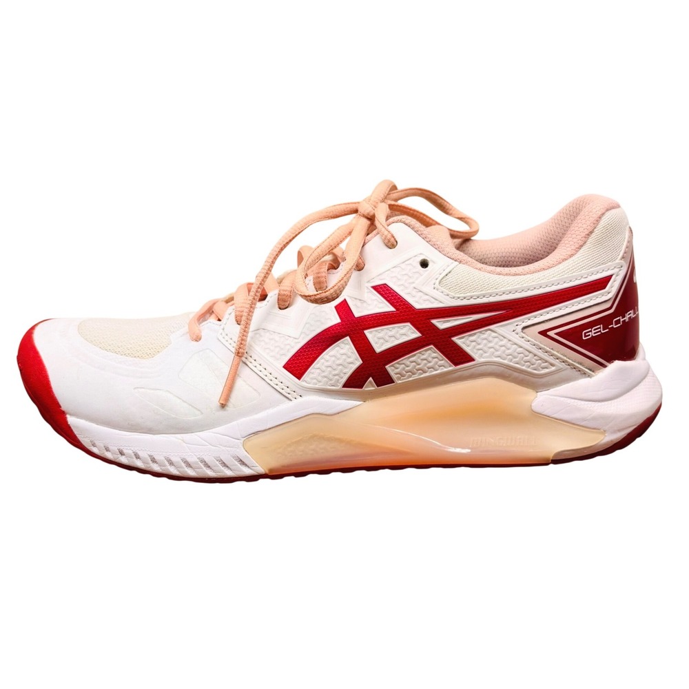 Asics Gel-Challenger 13 Womens Tennis Shoes White Red 1042A164 Size 8.5
